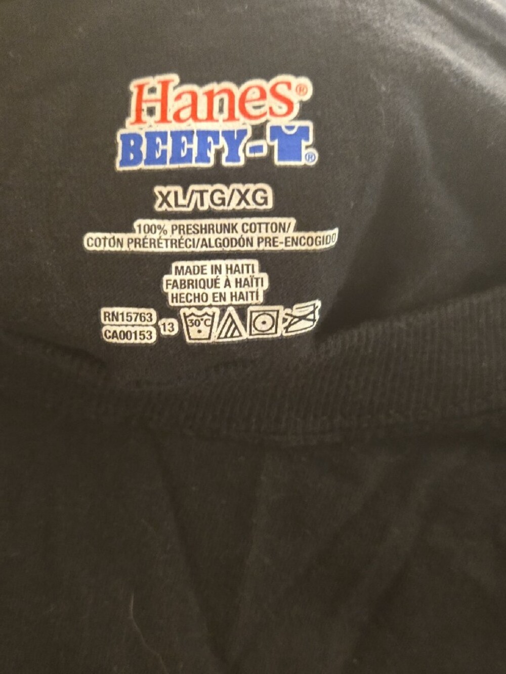 In N Out Burger Tee.Hanes Black Short Sleeve Tee with Orange & Yellow Chest Logo - Picture 4 of 5